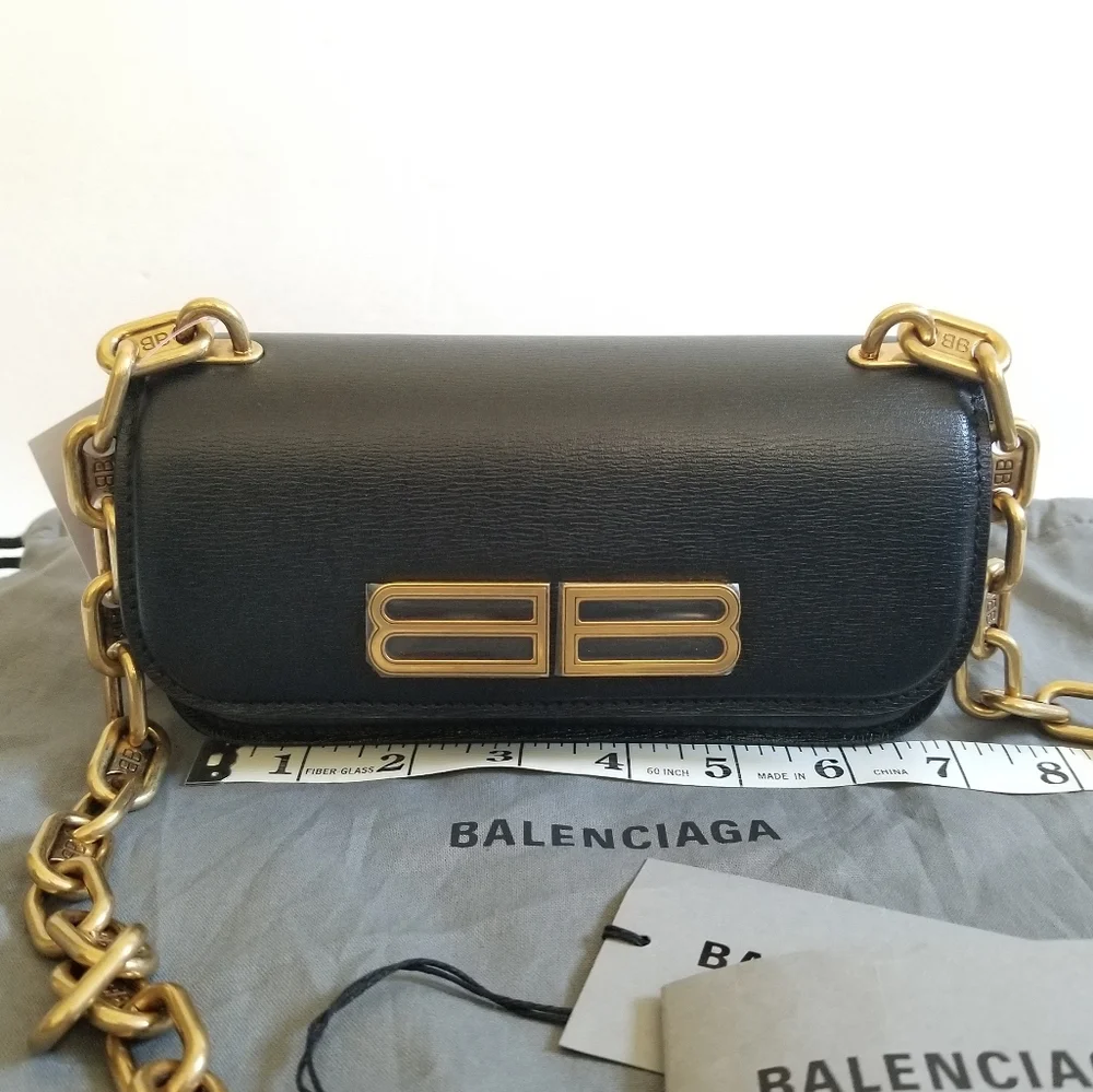 Balenciaga Gossip XS Leather Crossbody Shoulder Bag Black - Picture 14 of 16